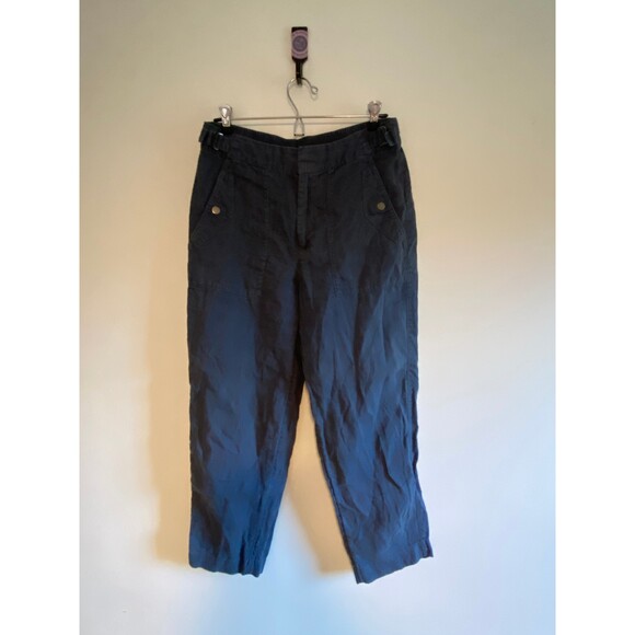ATHLETA Voyager 100% LINEN PANTS Size 8 Granite Blue - Picture 6 of 9